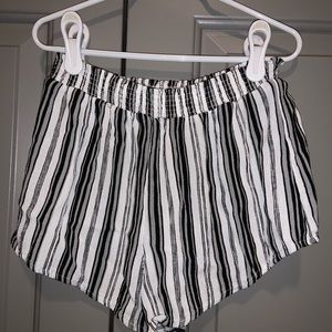 White grey and black shorts